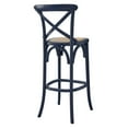 thumbnail image 3 of Bar Stool Chair Barstool, Midnight Blue, Wood, Pub Cafe Bistro Dining Kitchen Hospitality Restaurant, Modern Contemporary HB33946, 3 of 11
