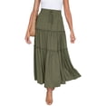 thumbnail image 4 of AMERTEER X Jupe Maxi Unie pour Femmes à Volants Superposés Taille Haute Petite/Plus, 4 of 13