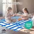 thumbnail image 4 of ODIKA 8'x10' Machine Washable Non-Slip Area Rug, Striped Checker Design Floor Accent with Classic Country Charm High Traffic Rug with Pad, Blue, 464606, 4 of 8