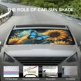 thumbnail image 6 of Shangniulu Blue Butterfly Sunflower Print Auto Windshield Sun Shade, Sun Blocks Sun Visor Keep Vehicle Cool, Car Front Window Sunshade Foldable Sun Shield 51x28in, 6 of 7