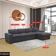 thumbnail image 3 of Dark Grey Corduroy 5-Piece Living Room Sofa Set Left Armchair and Recliner, 3 of 8