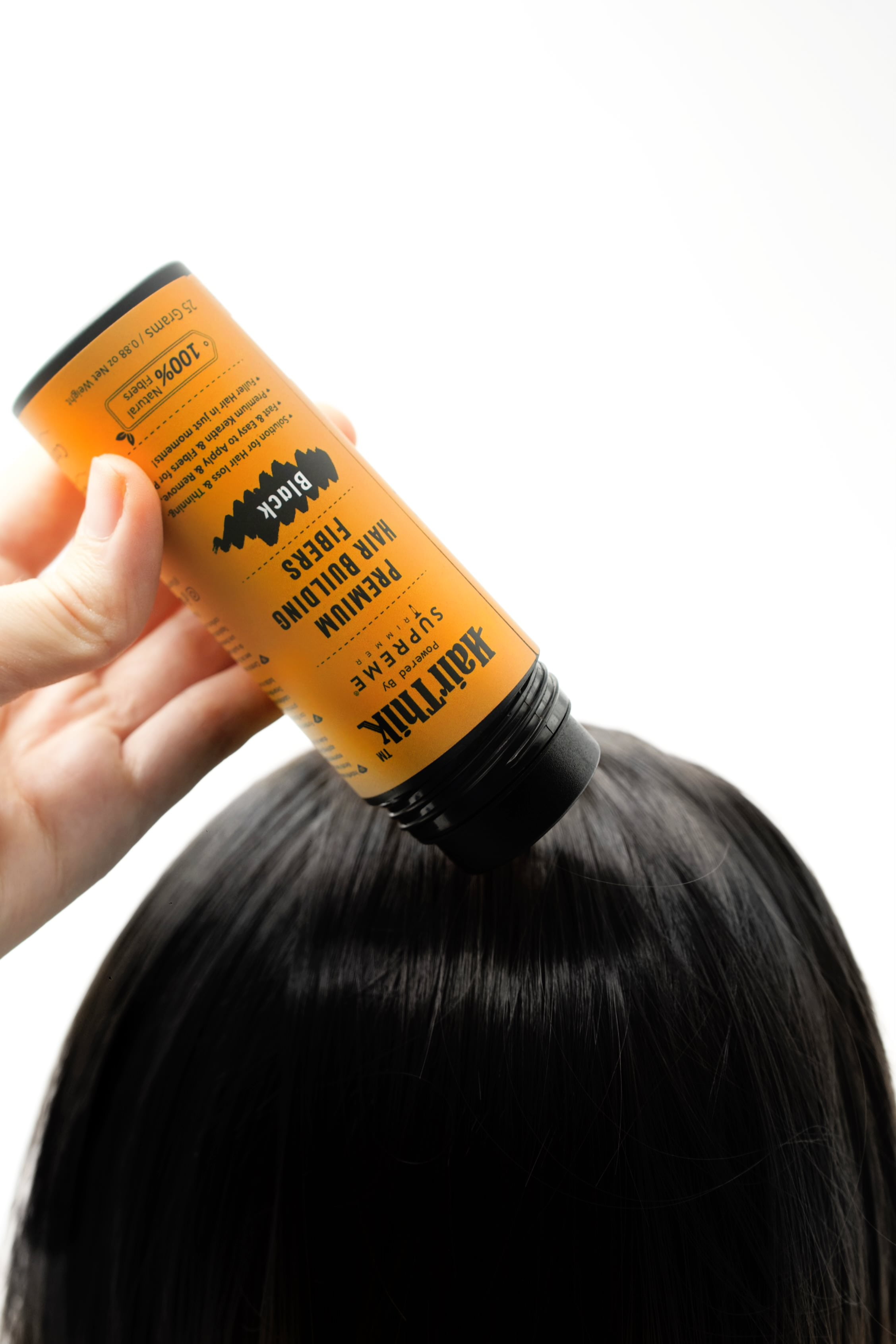 HairThik Hair Building Fibers - Instantly Fill in Fine or Thinning Hair for Thicker, Fuller-Looking Hair for Men & Women – Hair Thinning & Balding solution | BLACK, 25 Grams - HFR/25B