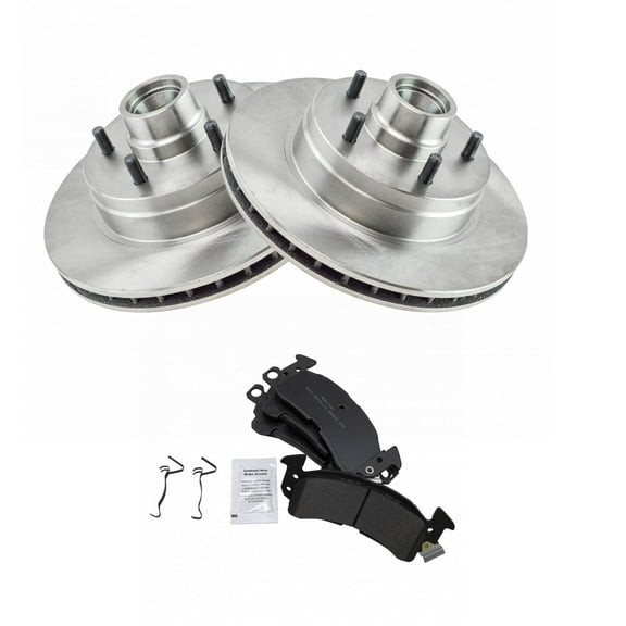 TRQ Front Brake Pad & Rotor Kit Brake Pads Brake Rotor Semi-Metallic Fits Select 1991-1996 Buick Roadmaster 1991-1992 Cadillac Brougham Chevrolet Caprice 1994-1996 Impala Oldsmobile Custom Cruiser