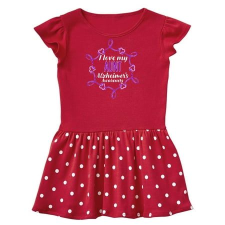 

Inktastic I Love My Aunt Alzheimer s Awareness with Purple Hearts Gift Toddler Girl Dress