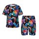 thumbnail image 1 of Fotbe Tropical Palm Leaves Pijama Estampada de 2 Piezas para Niños – Ropa de Dormir de Manga Corta Cómoda para Niños y Niñas, Camiseta y Shorts de Algodón-XX-Large, 1 of 6