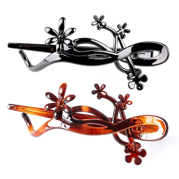 Glissière latérale pour cheveux : 2 Pcs Pince à Bec de Canard Antidérapante en Forme de Fleur Alligator Barrette pour cheveux