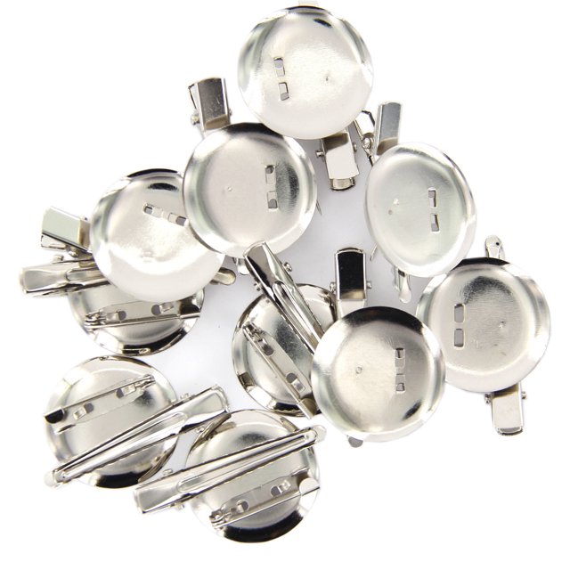 Lote 10 broches de plata con lazo para el cabello, pinzas de , almohadilla para manualidades, fabricación de bricolaje Zulema Broche Bar Pins