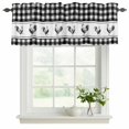 thumbnail image 2 of 2 Pack Valances for Windows, Farmhouse Black Plaid Window Valances for Living Room/Bedroom/Bathroom, Vintage Country Cock Checkered Light Filtering Kitchen Curtain Valance 42"W x12" L, 2 of 9