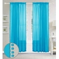 thumbnail image 2 of Pom-Pom Tassel Window Drapes, (Set of 2) Multipurpose Sheer Curtains, Pom-Pom Collection, 60" x 84" Turquoise, 2 of 6