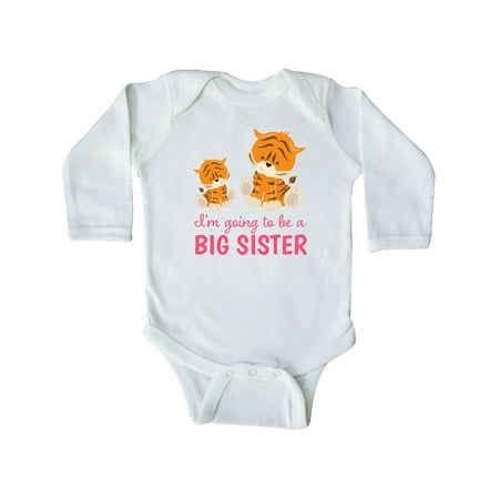 

Inktastic I m going to be a big sister Gift Baby Girl Long Sleeve Bodysuit