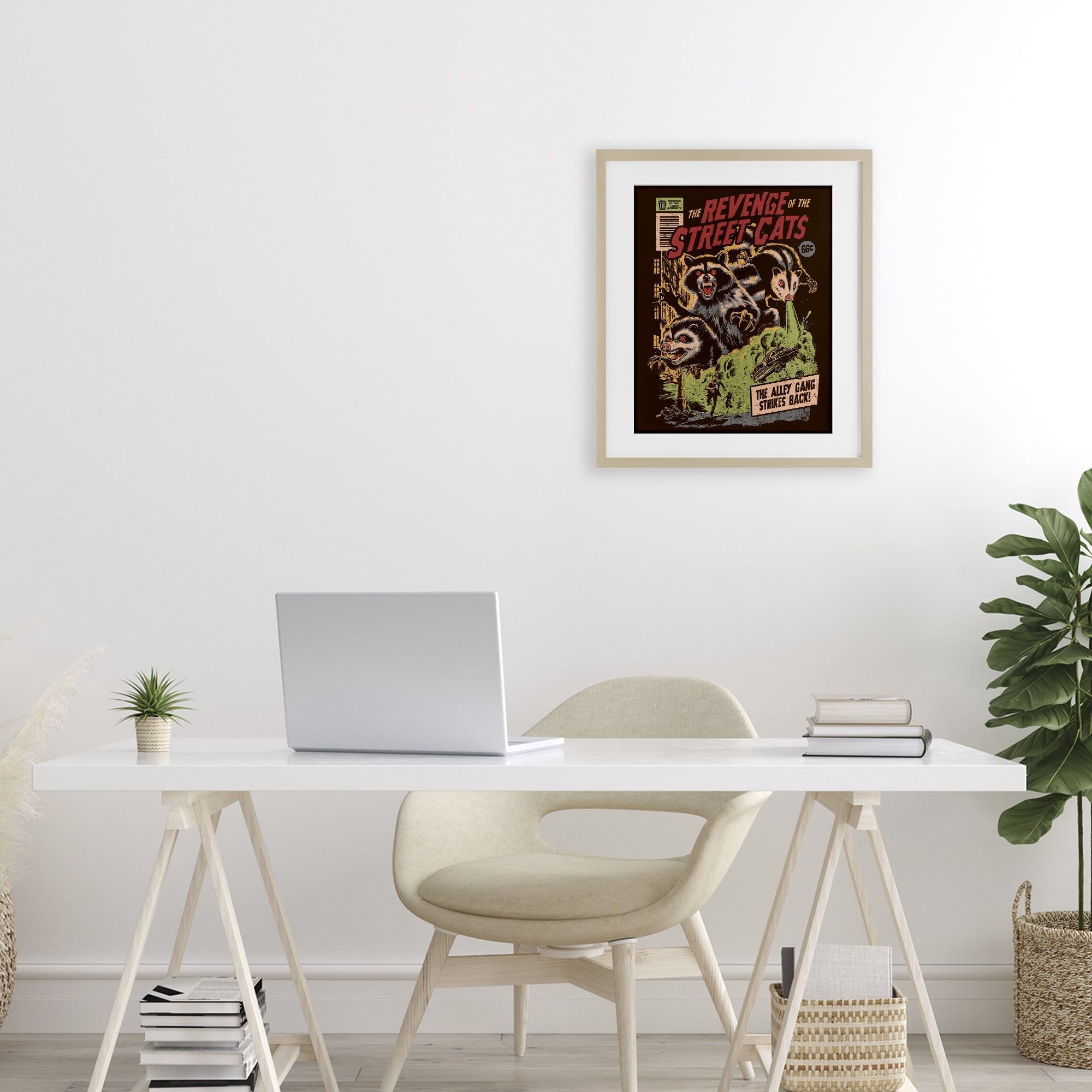 Stupell Industries Revenge Of Street Cats Birch Framed Print Under Glass, design by EduEly Designs