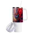 thumbnail image 2 of Fox Flowers Floral 40 oz Tumbler with Handle Insulated&nbsp;Travel Mug&nbsp;Lid Straw Leak Proof Steel Vacuum Water Bottles Glasses Fits in Car Cup Holder, 2 of 7