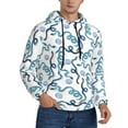 thumbnail image 2 of Kdxio Hand Drawn Snake Print Mens Casual Hooded Collar Drawstring Hoodies Pullover Sweatshirts Casual Long Sleeve Shirts-X-Large, 2 of 7