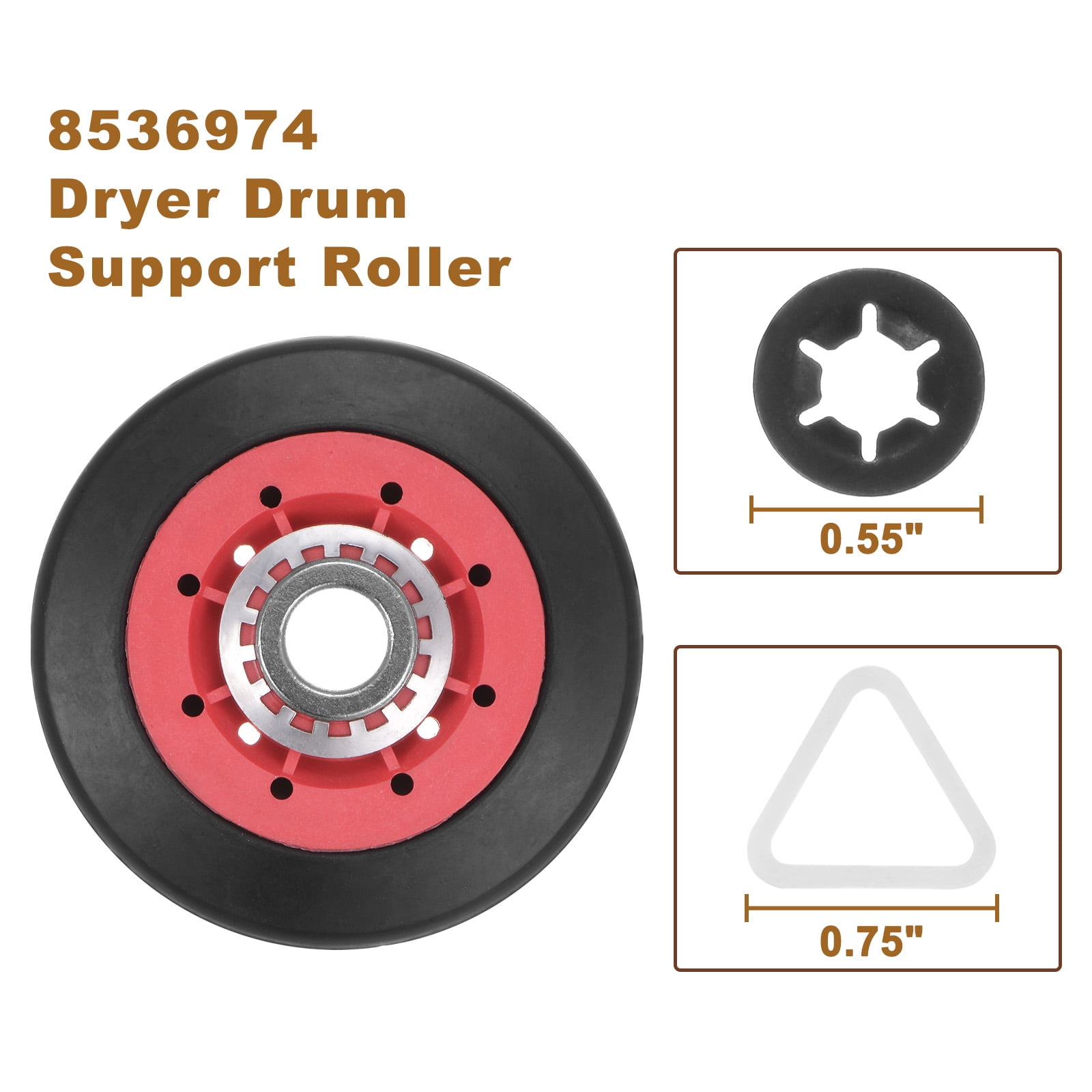 4 Set Dryer Drum Roller Replacement Part for Replaces AP6019303 8536973 W10314173 W10314171 WPW10314173