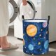 thumbnail image 5 of Balery Planets And Stars1 Cesta de ropa redonda con asas, impermeable, independiente, para ropa, juguetes, dormitorio y familia-Medium, 5 of 6