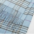 thumbnail image 4 of Calvin & Olivia Ultra-Soft Comfort Feel Unisex Winter Solid Plain Scarves Wool Feel Classic Super Soft Luxurious Scarf Sky Blue Plaid, 4 of 7
