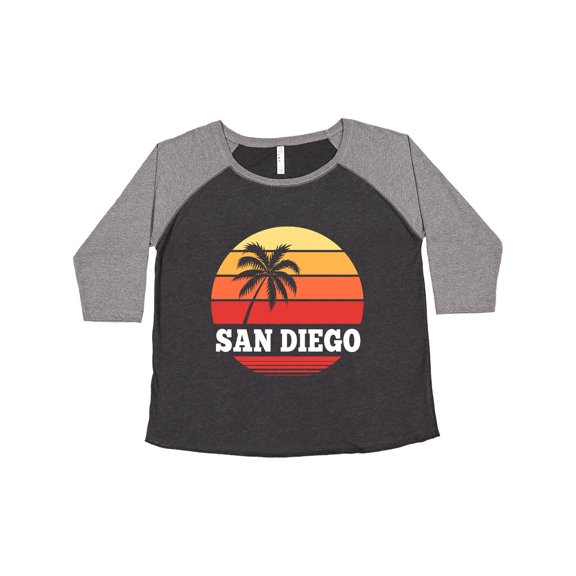 Inktastic San Diego California Vacation Retro Sunset Women's Plus Size T-Shirt