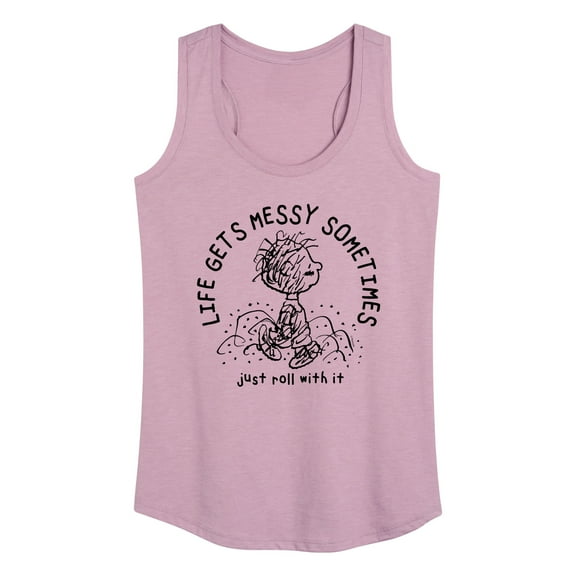 Peanuts - Life Gets Messy Pig Pen - Women's Racerback Tank Top