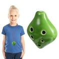 thumbnail image 2 of Ocarina pequeña de cerámica, instrumento musical de práctica, boca corta, con cordón, 6 agujeros, 2 of 8