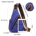 thumbnail image 3 of KL928 Vintage Canvas Sling Backpack – Lightweight Portable Crossbody Bag with Multiple Compartments,Dark Blue, 3 of 7