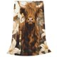 thumbnail image 2 of Balery Cow With Butterflies Lilies Manta de Felpa Suave y Acogedora – Cobija de Franela Aterciopelada para Cama, Lavable y Cálida para Sofá, Mascotas, Transpirable-60"x50", 2 of 7