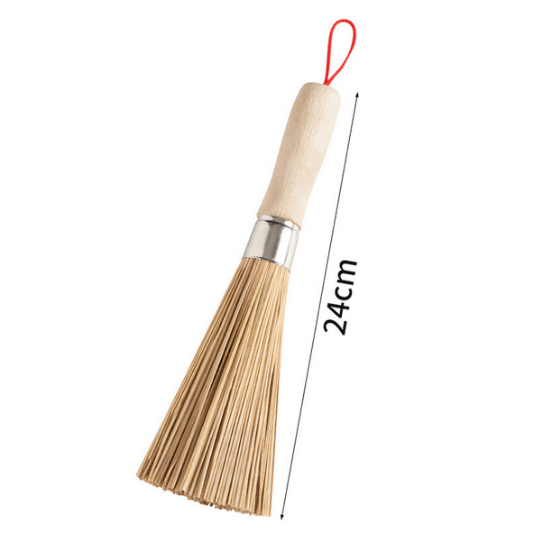 2 Pack Cleaning Whisk, Traditional Natural Bamboo Wok Brushes