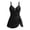Black, variant on Busydd Girls Bathing Suit with Built in Bra 7-16 Years Print Straps Girls Swimsuit One Piece V Neck Pleated Side Bow Swimdress 7 Years