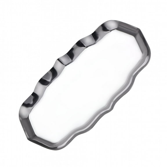 ACDANC Stainless Steel Wavy Storage Display Tray Mirror, Gold Mirror Tray Perfume Tray Mirror Vanity Tray Dresser Tray Ornate Tray Metal Decorative Tray Jewelry Perfume Organizer Makeup Tray
