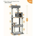 thumbnail image 3 of Cat Tree for Large Cats Adult with Metal Plush Big Hammock, 56.3" Cat TowerZ with 2 Door Condo House, 6-Tier Cat Shelves with Scratching Posts and Large Top Perch, Gray, 3 of 7