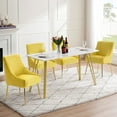 thumbnail image 6 of Ivinta Modern Yellow Dining Chairs Set of 2, Velvet Accent Chairs with Gold Legs for Living Room, 6 of 8
