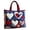 A05-Blue, variant on Floral American Flag Print Quilted Tote Patchwork 250 Anniversary USA 4th of July Patriotic Shoulder Bag Daily Handbag
