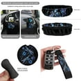thumbnail image 7 of Uorisanigo Dragonfly Flower Front and Back Seat Covers Set Steering Wheel Cover Seat Belt Pad Car Coasters Trash Can Air Vent Organizers Rearview Mirror Cover Key Chain, Set of 15 Car Accessories, 7 of 7