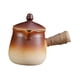 thumbnail image 4 of Tetera de cerámica tradicional con tapa, tetera antigua de hojas sueltas con colador de té. Marrón, 4 of 9
