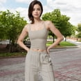 thumbnail image 6 of Women's Square Neck Sleeveless Tank Top with Stretch Fit - Large, Ivory, 6 of 7