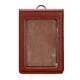 thumbnail image 5 of Funda para tarjetas con porta credencial, suave, reutilizable, con ventana transparente, tipo vertical Rojo marrón, 5 of 9