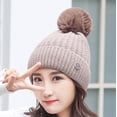 thumbnail image 3 of Herrnalise Women's New Autumn And Winter Cute Wool Ball Warm Woolen Hat, 3 of 5