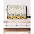 thumbnail image 3 of Outdoor TV Cover 60 to 65 Inch Weatherproof, Vintage Floral Waterproof TV Screen Protector for Outside Decor with Zipper and Pocket 58"L x 37"H , Sunflower Lavender Eucalyptus Leaf Green Gold, 3 of 7