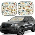 thumbnail image 2 of Bingfone Dogs Funny Pets Print 2-Piece Sun Shade Front Windshield - Foldable Car Front Window Sunshades For Most Sedans Suv Truck - Medium, 2 of 7