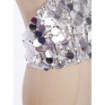 thumbnail image 7 of Doomiva Kids Girls Sequins Spaghetti Straps Crop Tank Top Sleeveless Camisole Modern Jazz Hip Hop Performance Vest Shirt B Silver 140, 7 of 7