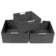 thumbnail image 3 of Storage Box Woven Basket Bin Container Tote Cube Organizer Shelf Organizer with Built-in Carry Handles Grey, 3 of 5