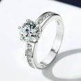 thumbnail image 4 of 1ct Moissanite Diamond Rings for Women D Color Round Cut  VVS1 Wedding Rings Moissanite Anniversary Promise Engagement Rings for Women Wife Gifts with Certificate, 4 of 9