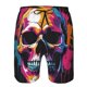 thumbnail image 3 of Fotbe Colorful Skull Trajes de Baño Estampados para Hombre, Shorts de Verano de Secado Rápido, Ropa de Playa, Bañadores-XX-Large, 3 of 6
