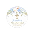 thumbnail image 1 of Etiquetas adhesivas para bautizo y bautismo, calcomanías personalizadas con nombre, fecha, texto, primera comunión, marco Floral, fiesta, 1 of 4
