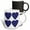 Multicolor, variant on 3drose, Four Big Blue Contemporary Dot Patterned Hearts, 11oz Magic Transforming Mug