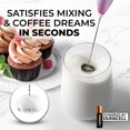 thumbnail image 4 of Zulay Kitchen Milk Frother with Batteries 4pcs Duracell Included - Handheld Milk Frother Wand Drink Mixer for Coffee, Latte, Cappuccino, Tea, Hot Chocolate, 4 of 6