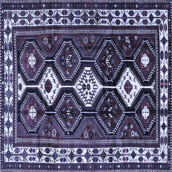 Ahgly Company Indoor Square Persian Blue Traditional Area Rugs, 5' Square