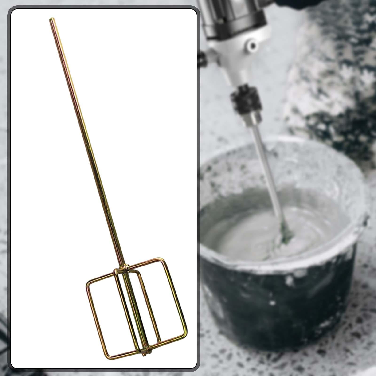 IEUDNS Cement Mixer Paint Mixing Rod – Drill Attachment Paddle, Sturdy Steel With Square Handle Option