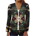 thumbnail image 1 of VEKDONE Women's Printed Long Sleeve Open Front Button Cardigan Black XL, 1 of 5