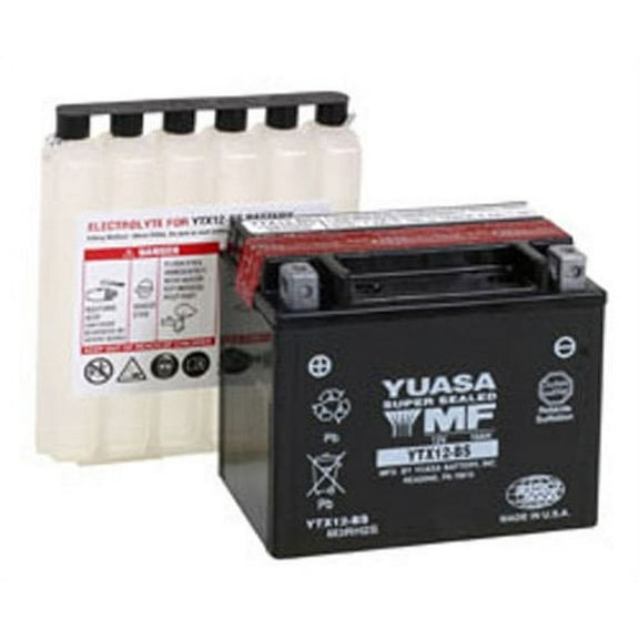 Yuasa - YUAM3RH2S - YUASA YTX12-BS MAINTENANCE FREE 12 VOLT BATTERY