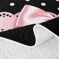 thumbnail image 5 of Manfei Personalized Monogrammed Gifts Bed Spread Queen,Kawaii Bowknot Alphabet E Queen Coverlet Set,3 Pieces,1 Quilt and 2 Pillowcases, 5 of 7